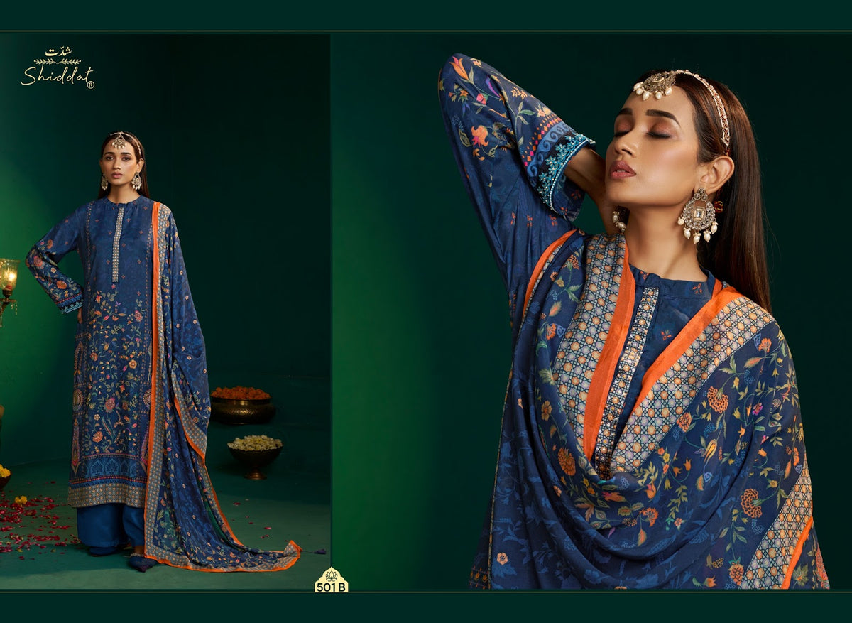 Enzo 501 Shiddat Viscose Muslin Plazzo Style Suits Exporter Ahmedabad
