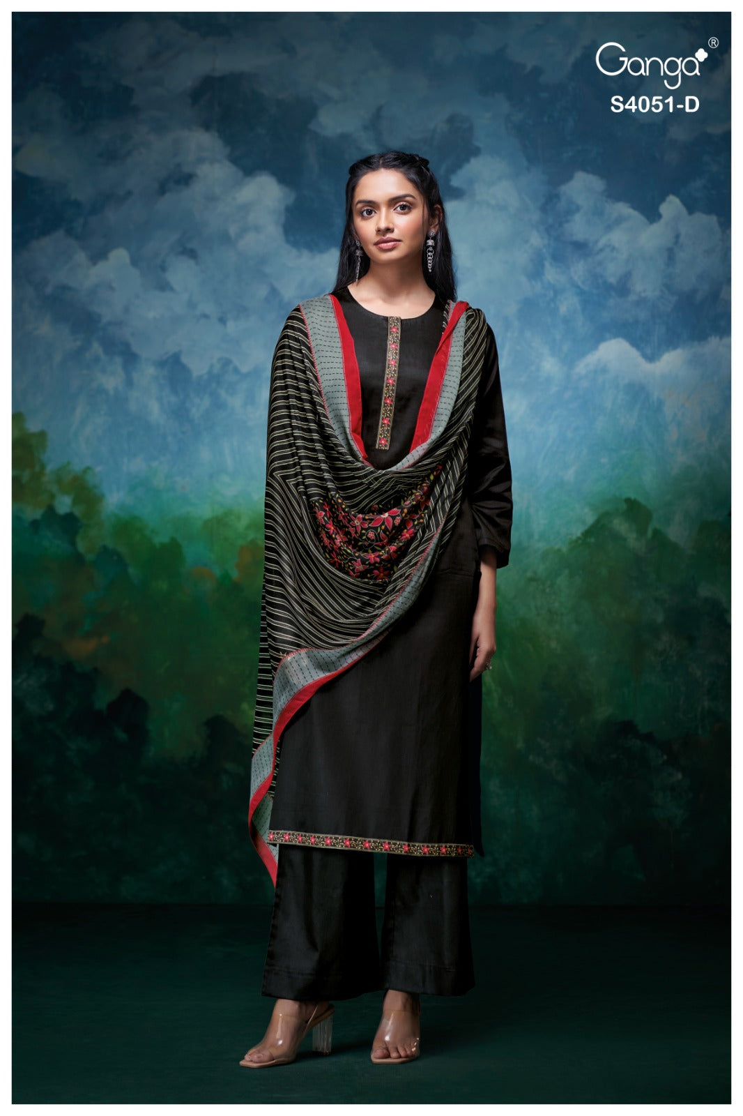 Eshal 4051 Ganga Premium Cotton Plazzo Style Suits Wholesale Price