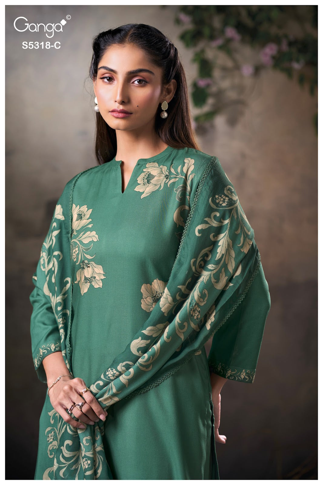 Eshnika S5318 Ganga Wool Pashmina Suits Wholesale