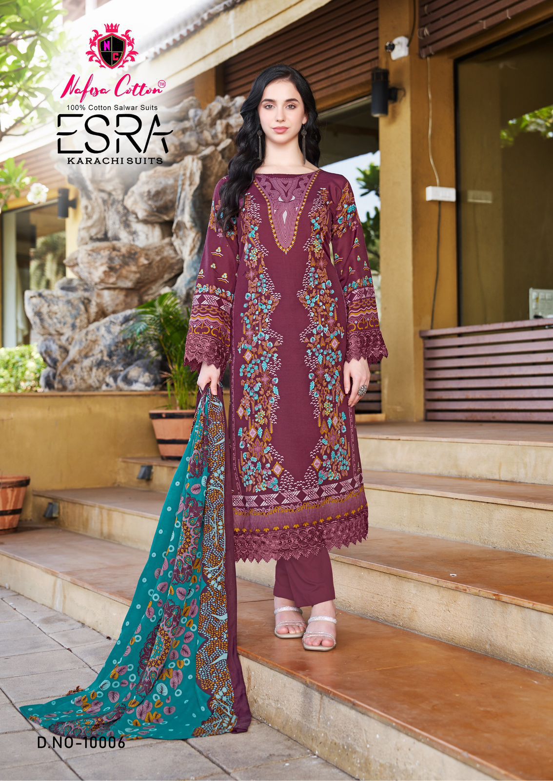 Esra Vol 10 Nafisa Cotton Karachi Salwar Suits Wholesaler India