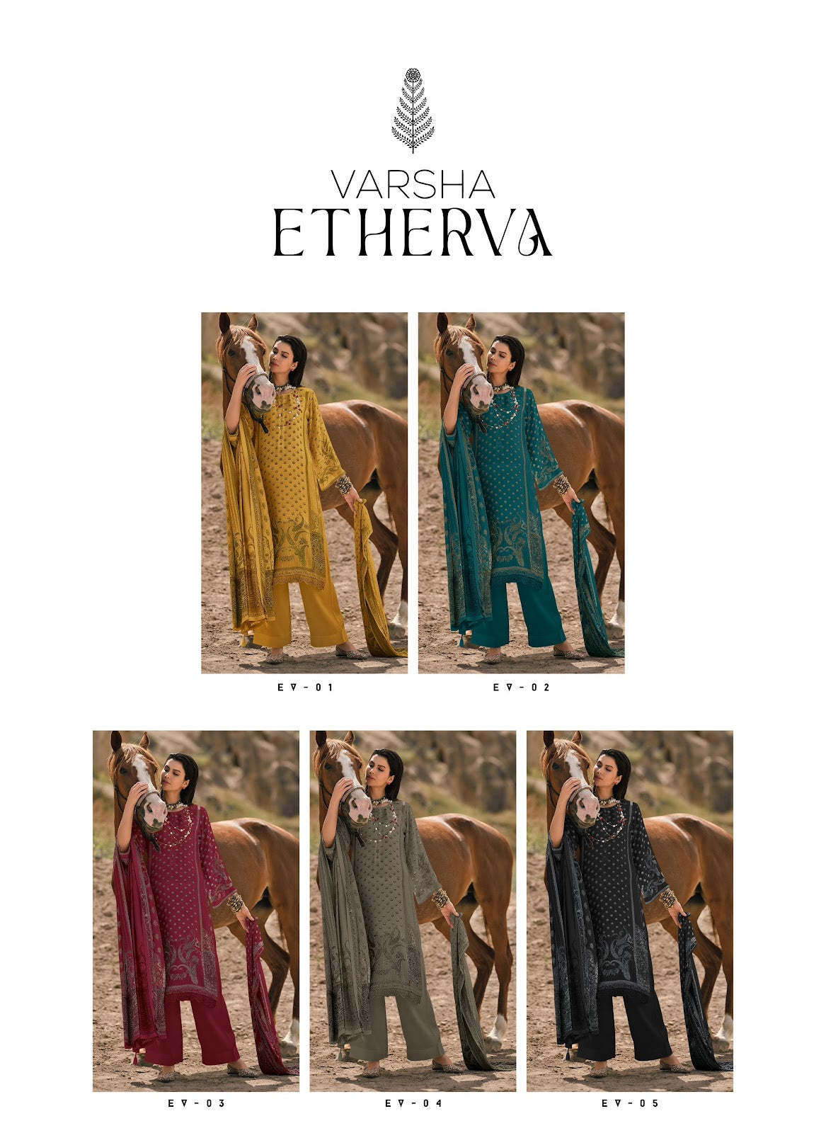 Etherva Varsha Fashions Muslin Pant Style Suits Supplier India