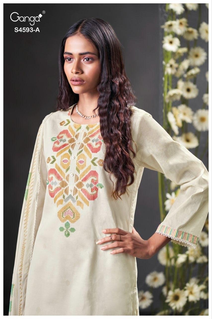 Evara 4593 Ganga Organdy Plazzo Style Suits Supplier India