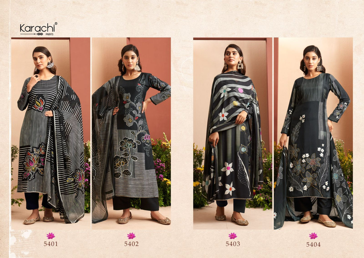 Evara Karachi Prints Muslin Pant Style Suits Wholesaler