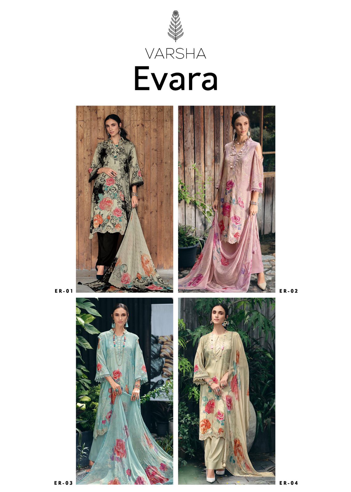 Evara Varsha Fashions Lawn Karachi Salwar Suits Wholesale