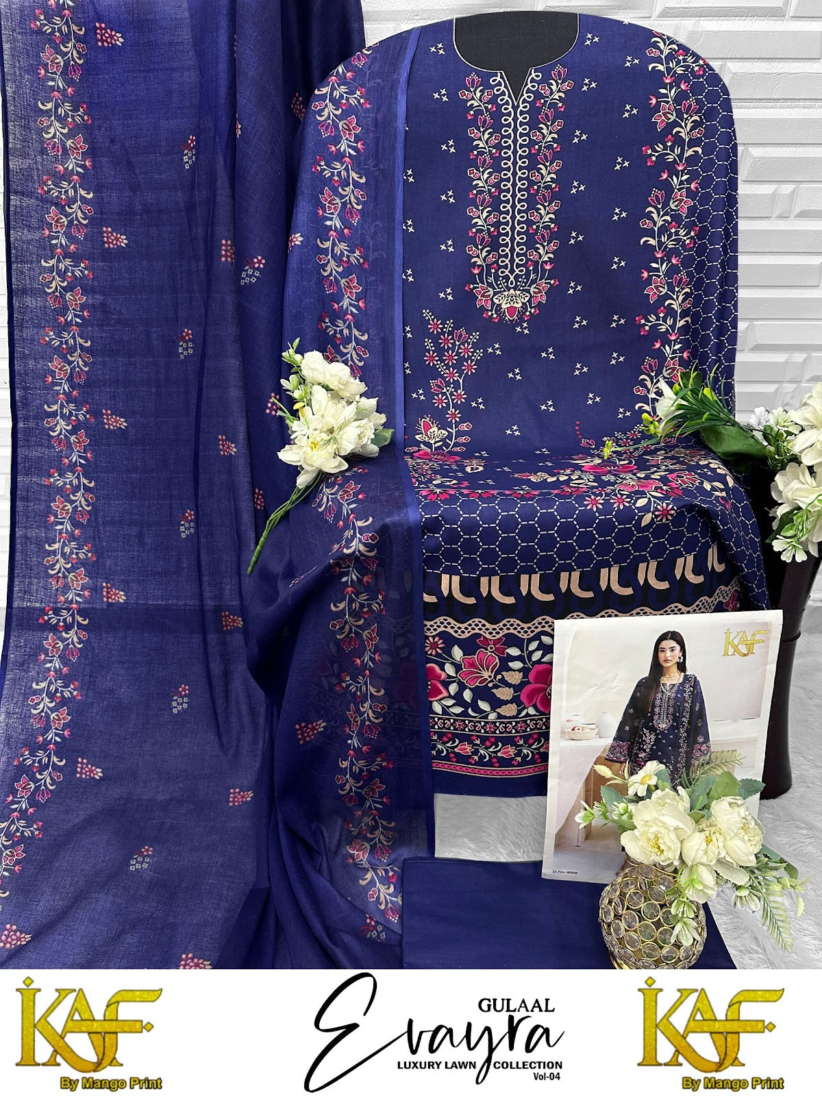 Evayra Gulaal Vol 4 Kaf Lawn Cotton Karachi Salwar Suits Manufacturer Ahmedabad