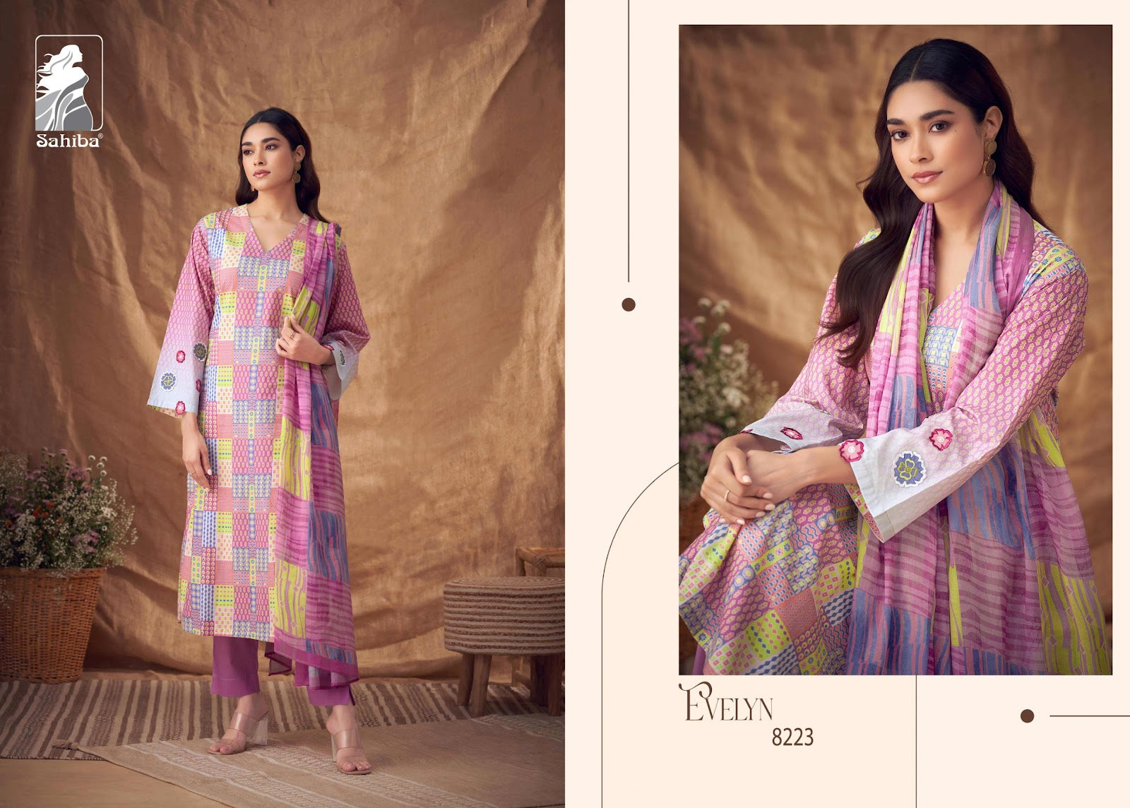 Evelyn Sahiba Cotton Lawn Pant Style Suits