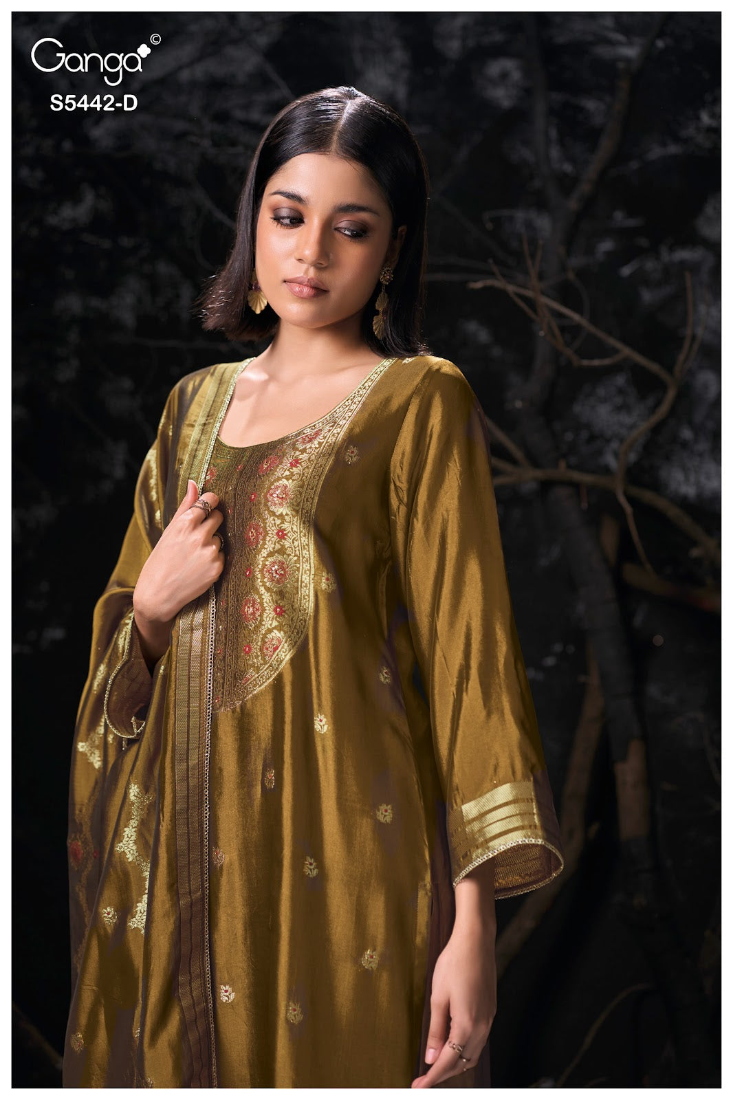 Eviara S5442 Ganga Woven Silk Pant Style Suits Supplier Ahmedabad
