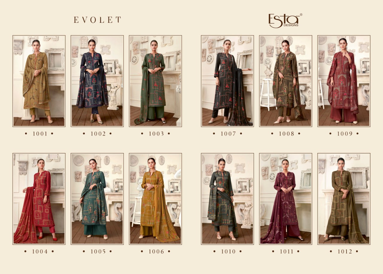 Evolet Esta Designs Pashmina Suits Supplier Ahmedabad