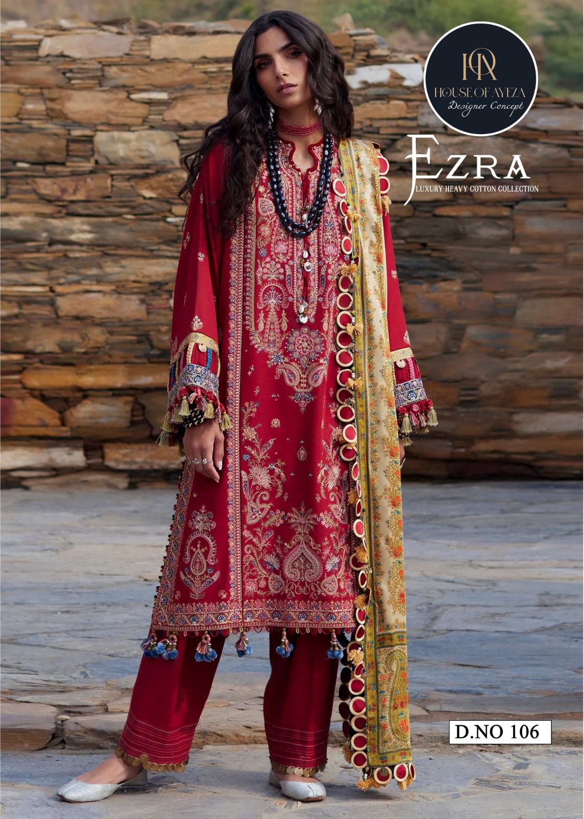 Ezra Vol 1 Luxury Heavy Cotton Collection House Of Ayeza Karachi Salwar Suits Supplier