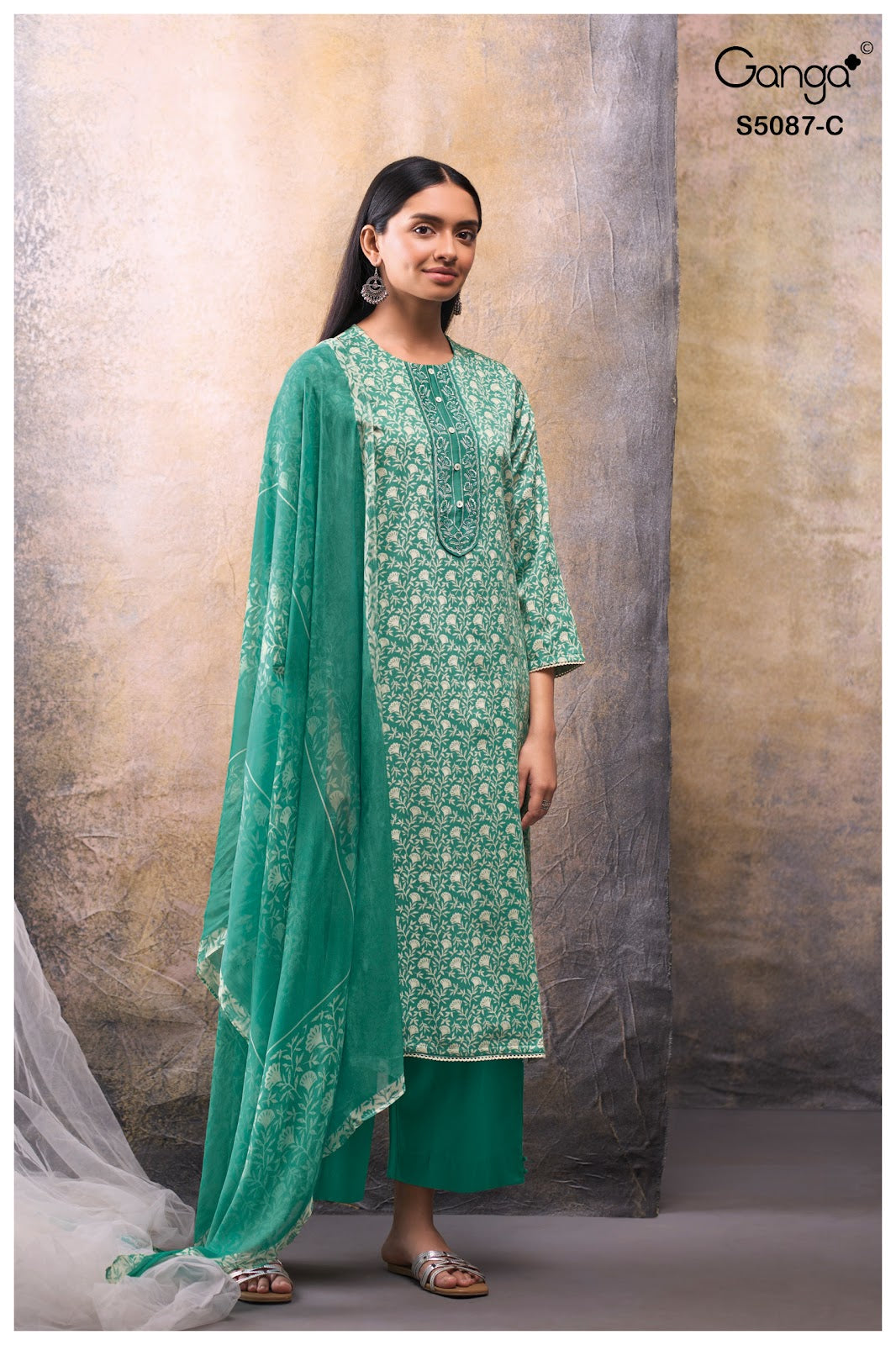 Faelyn S5087 Ganga Cotton Satin Plazzo Style Suits Supplier