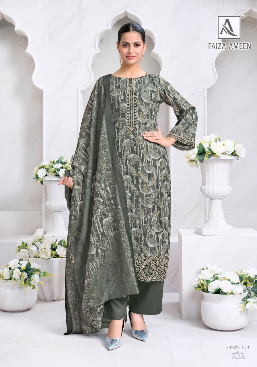 Faiza Ameen Alok Zam Cotton Karachi Salwar Suits Manufacturer Gujarat