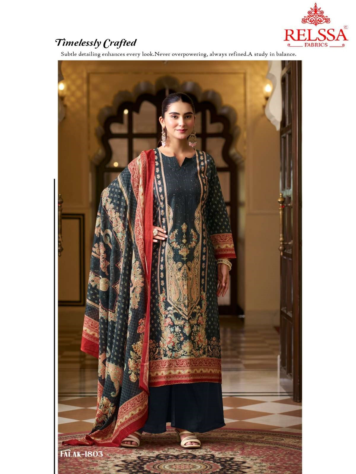 Falak 18 Relssa Fabrics Cotton Pant Style Suits Exporter India