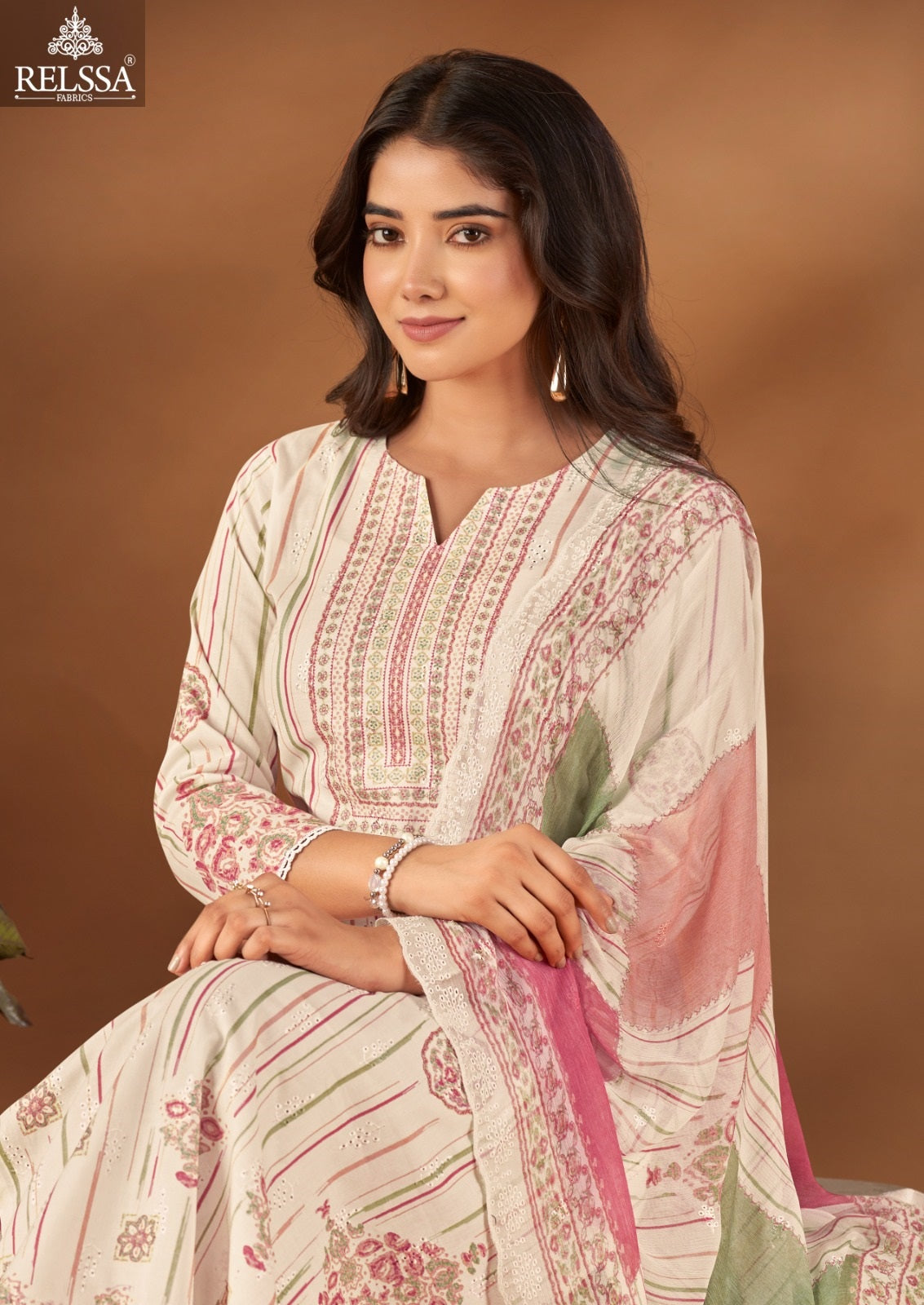 Falak 5 Relssa Fabrics Premium Cotton Pant Style Suits Wholesaler Ahmedabad