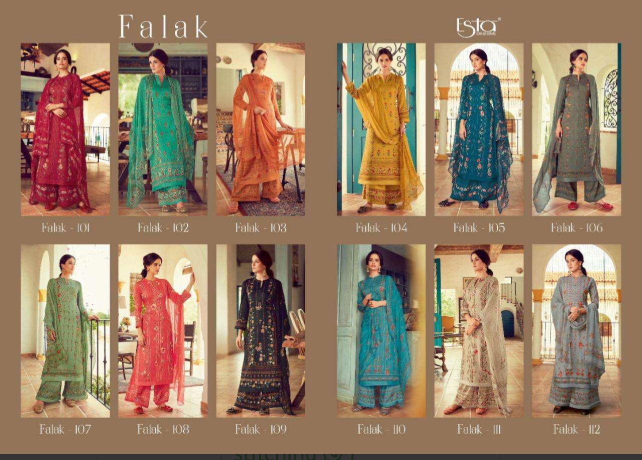 Falak Esta Designs Cotton Plazzo Style Suits Wholesale