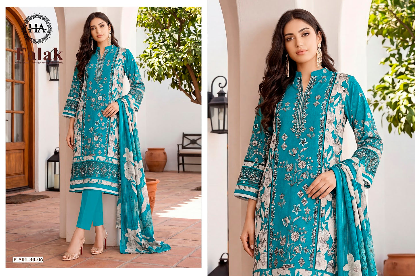 Falak Harshit Fashion Viscose Reyon Karachi Salwar Suits Manufacturer Gujarat