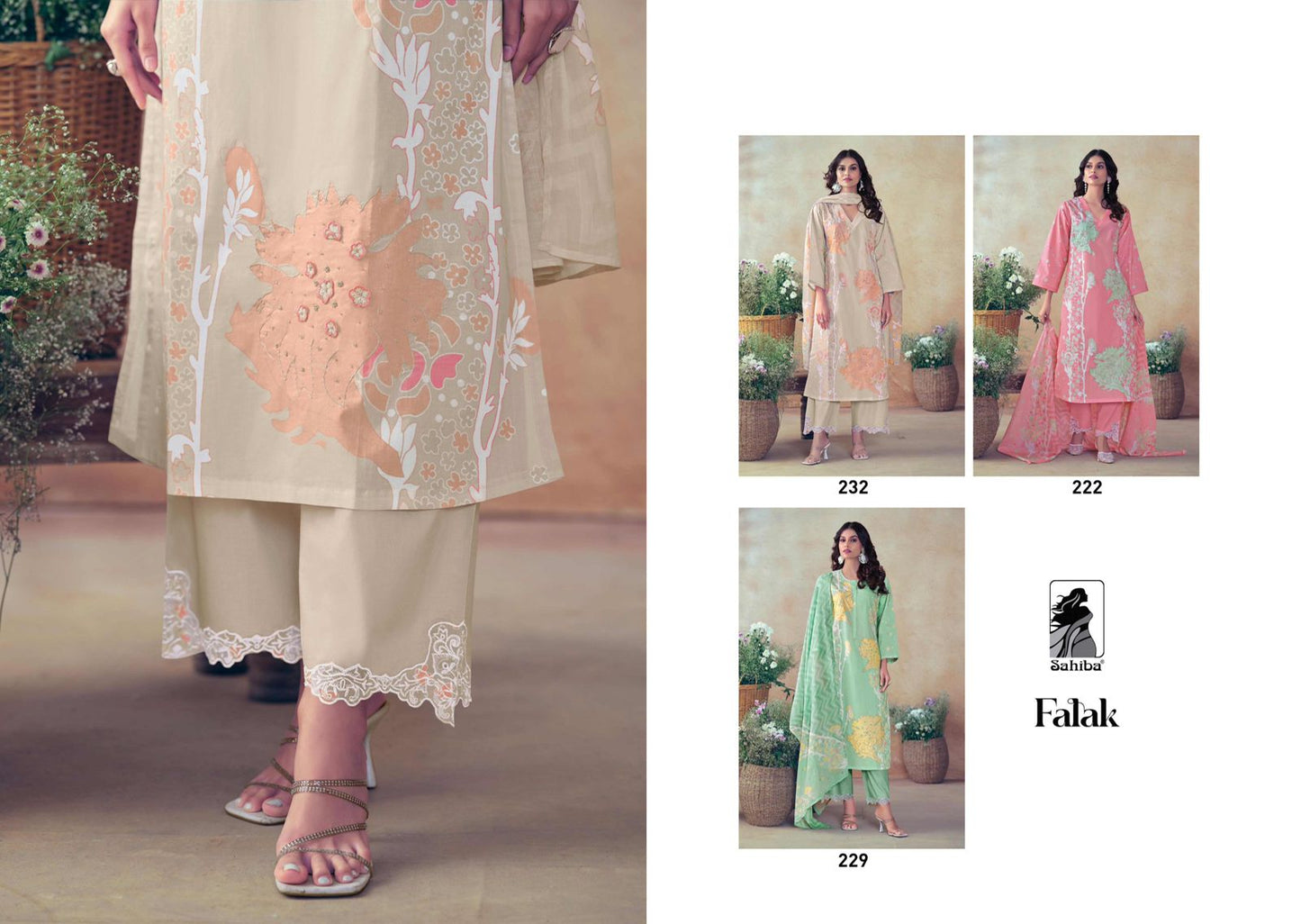Falak Sahiba Cotton Lawn Pant Style Suits Wholesale Rate