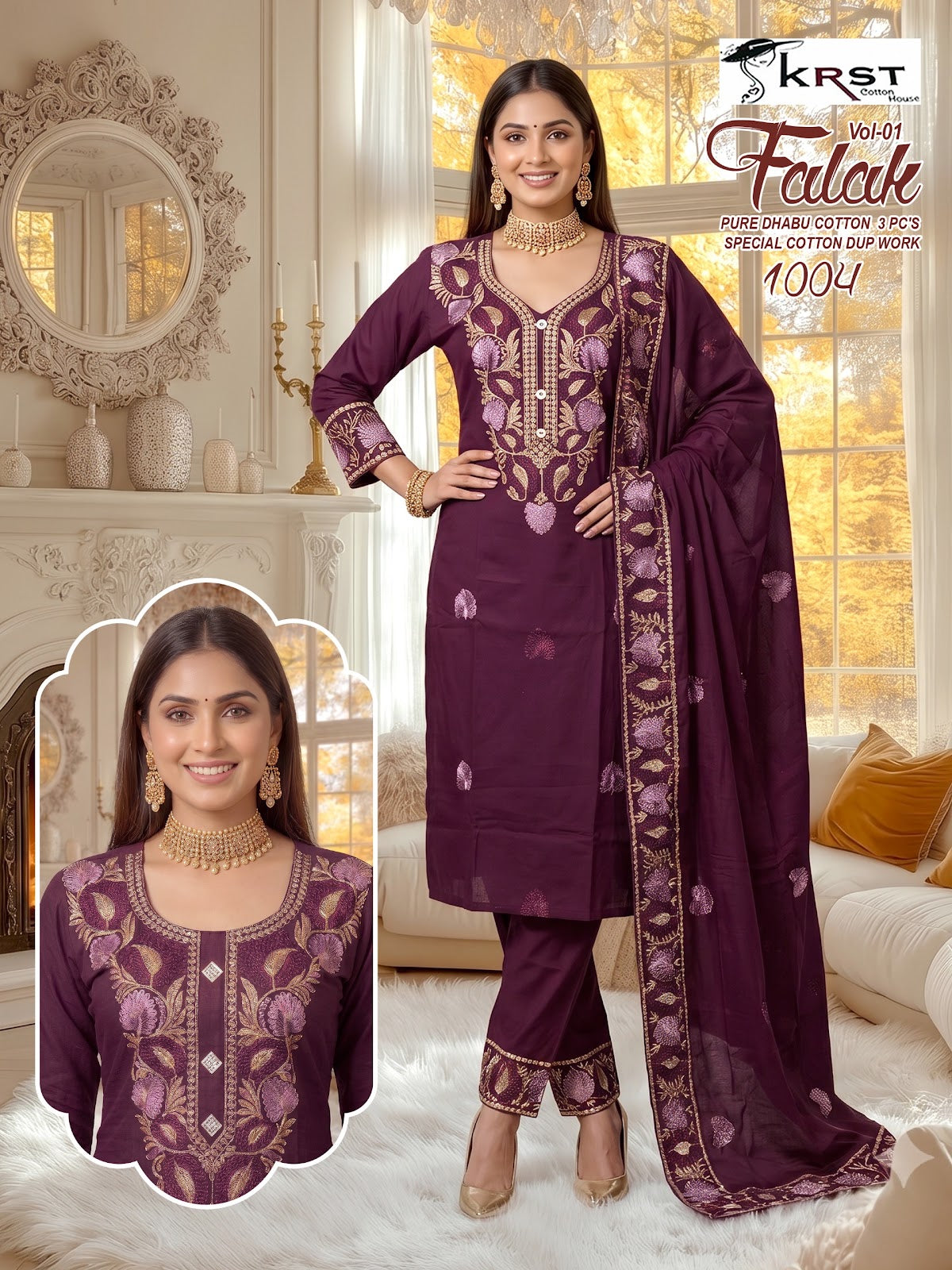 Falak Vol 1 Krst Readymade Cotton Pant Suits Manufacturer Gujarat