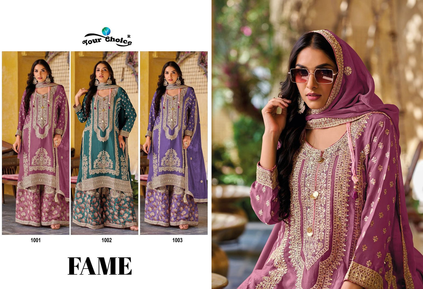 Fame Your Choice Chinon Pakistani Readymade Suits Exporter Gujarat