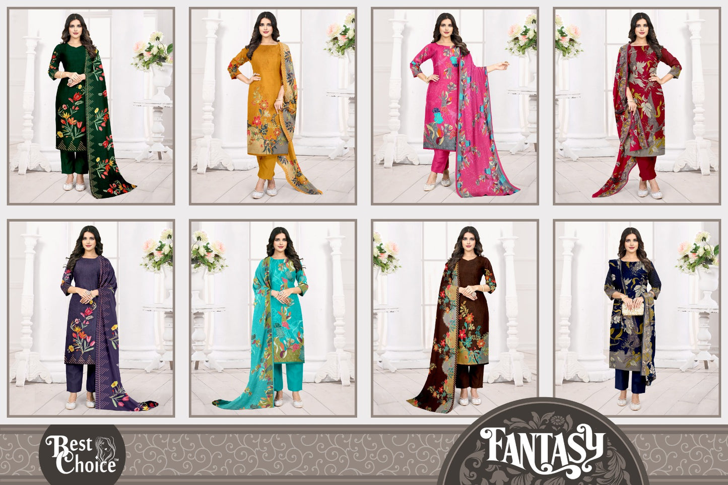 Fantasy Best Choice Pure Rayon Pant Style Suits Manufacturer Ahmedabad