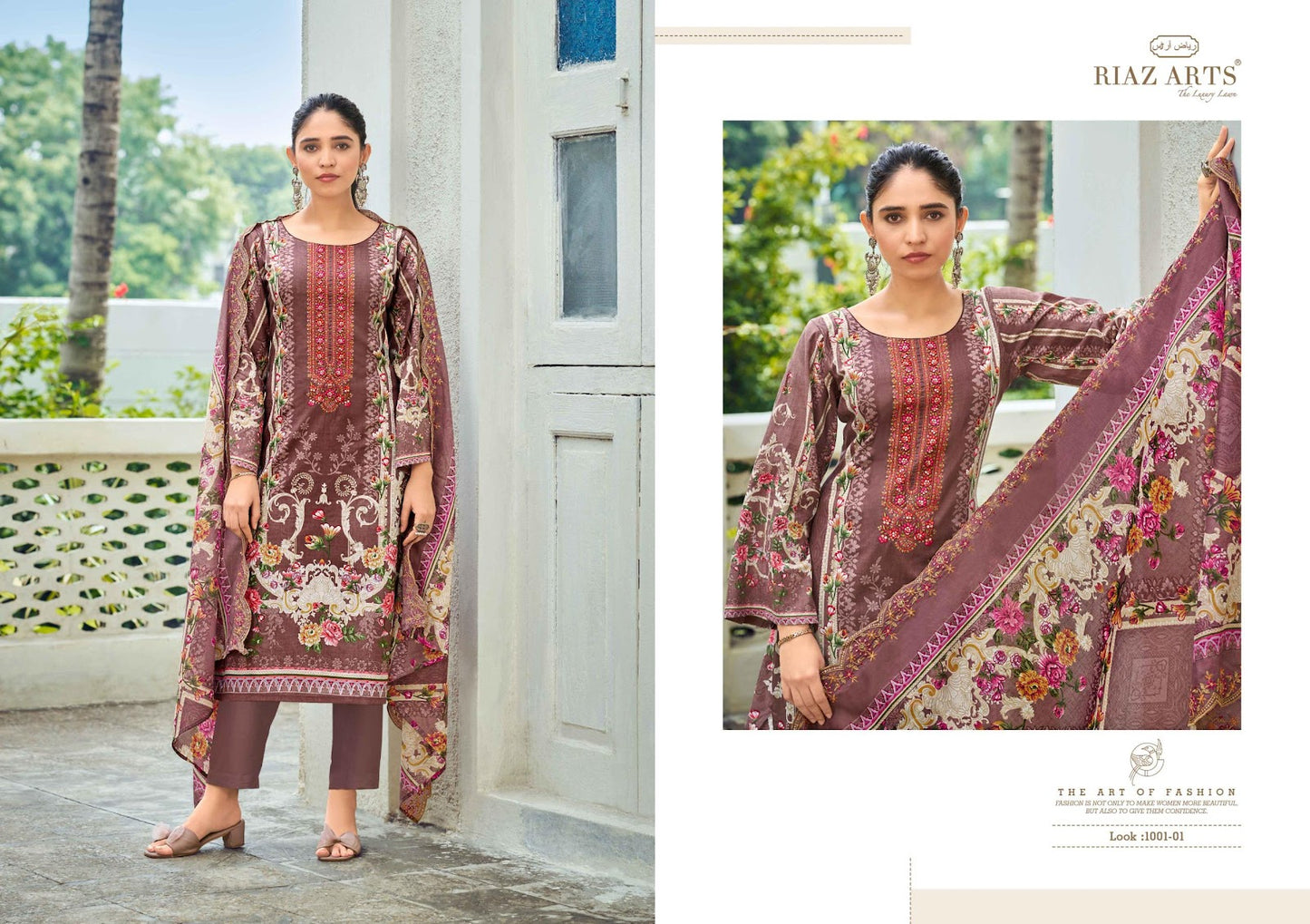 Farah Riaz Art Cotton Lawn Karachi Salwar Suits Supplier Ahmedabad