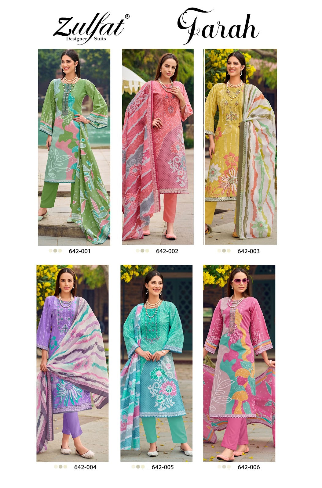 Farah Zulfat Designer Cotton Karachi Salwar Suits Supplier India