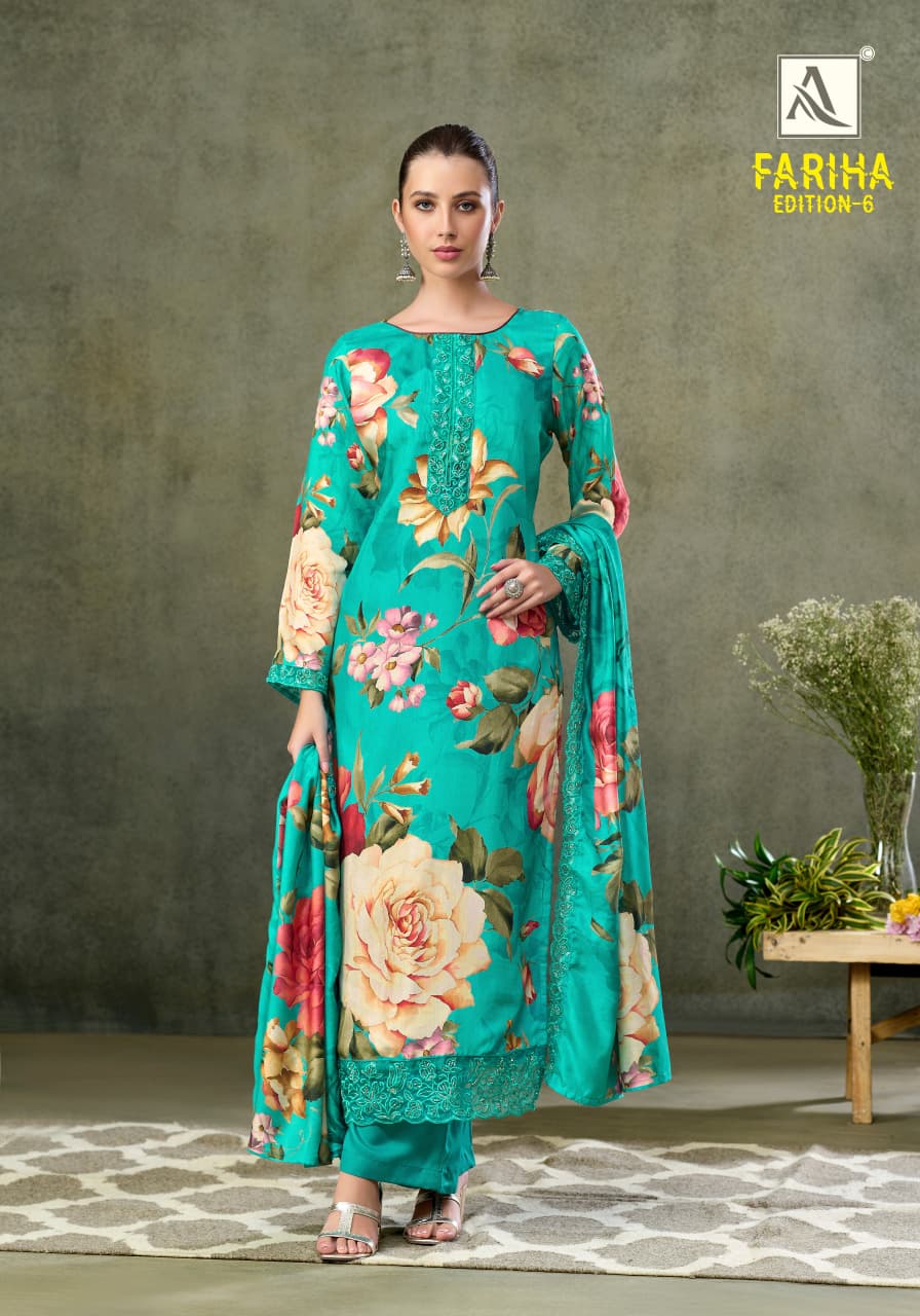 Fariha Edition 6 Alok Maslin Karachi Salwar Suits Wholesaler