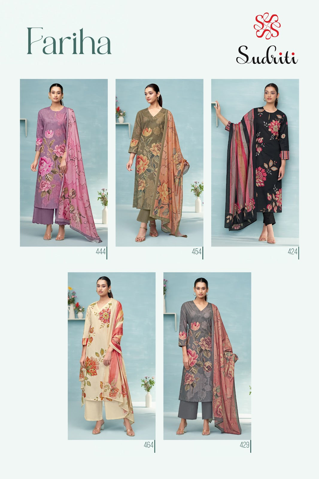 Fariha Sudriti Sahiba Pure Cotton Pant Style Suits Supplier