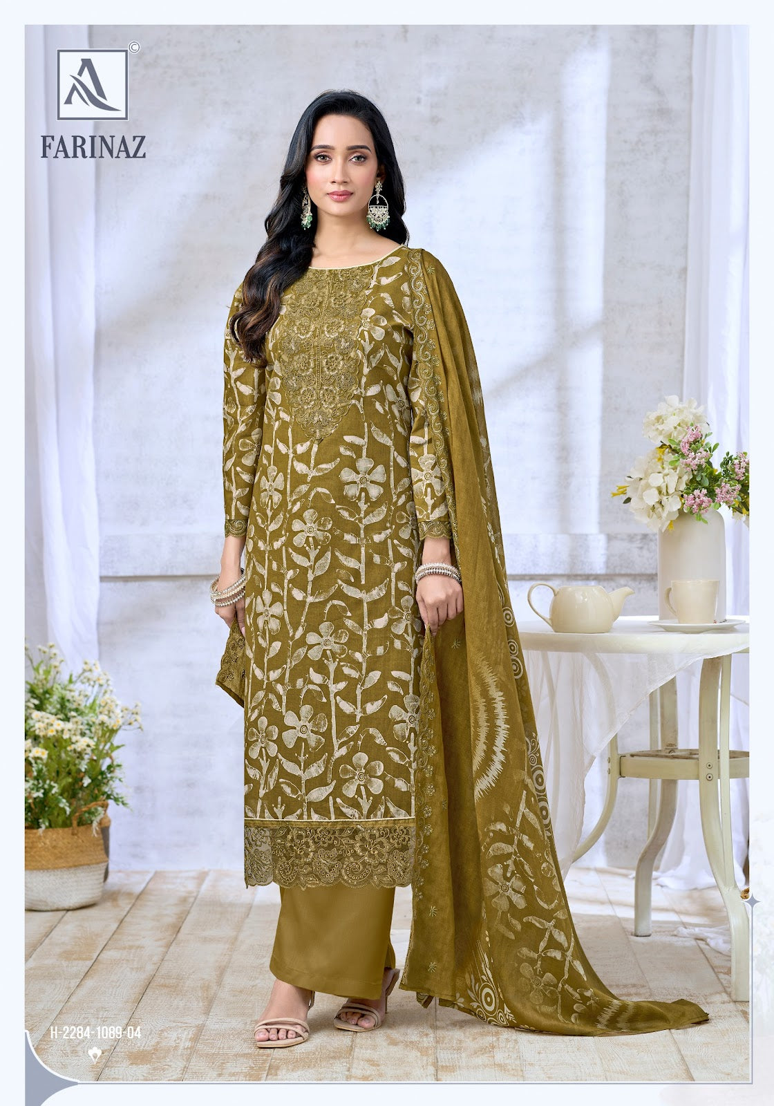 Farinaz Alok Cambric Cotton Karachi Salwar Suits Wholesaler