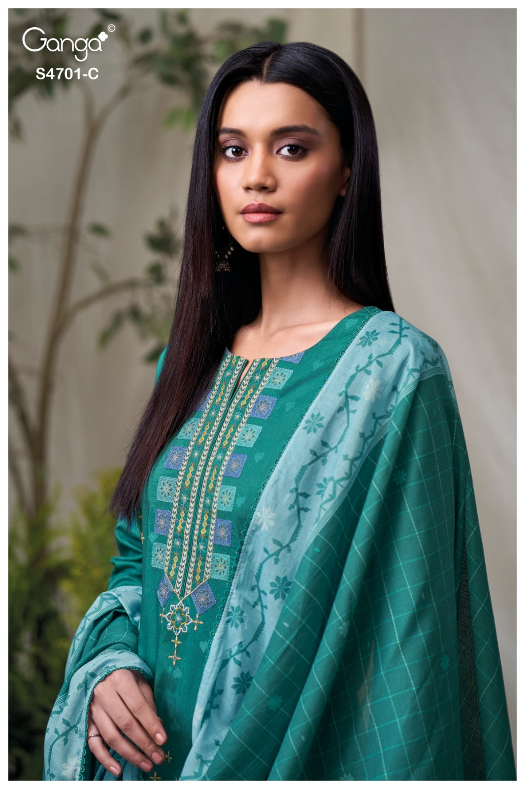 Fariyra 4701 Ganga Cotton Jacquard Pant Style Suits Manufacturer Ahmedabad