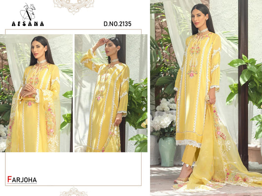 Farjoha 2135 Afsana Organza Readymade Pant Style Suits Manufacturer