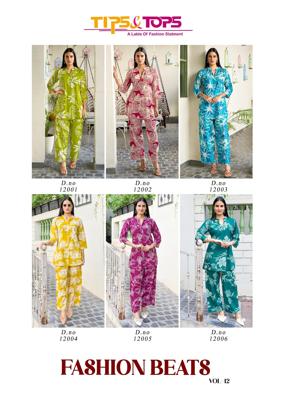 Fashion Beats Vol 12 Tips Tops Reyon Co Ord Set Supplier India