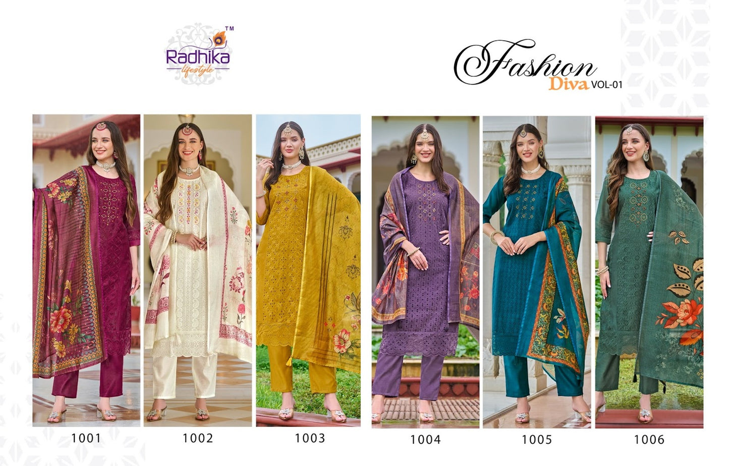 Fashion Diva Vol 1 Radhika Lifestyle Chanderi Silk Readymade Pant Style Suits Exporter Gujarat