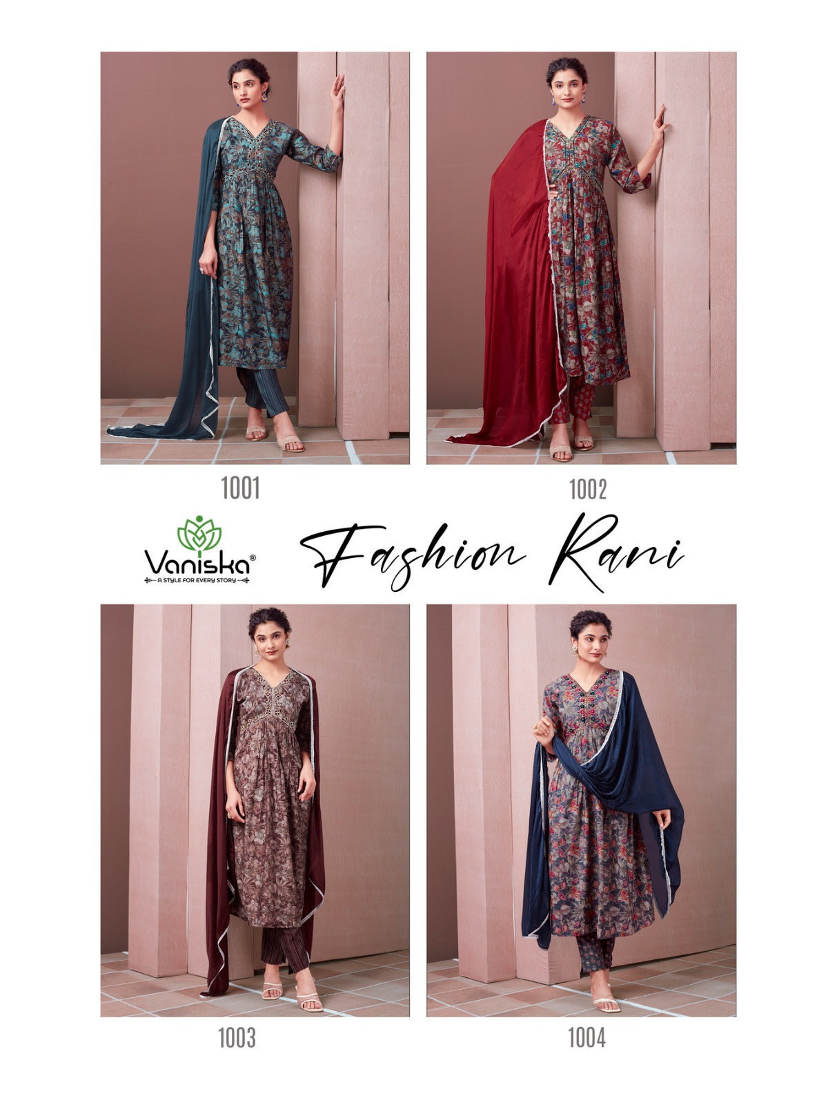 Fashion Rani Vaniska Colour Pix Modal Chanderi Readymade Anarkali Suits Supplier Gujarat