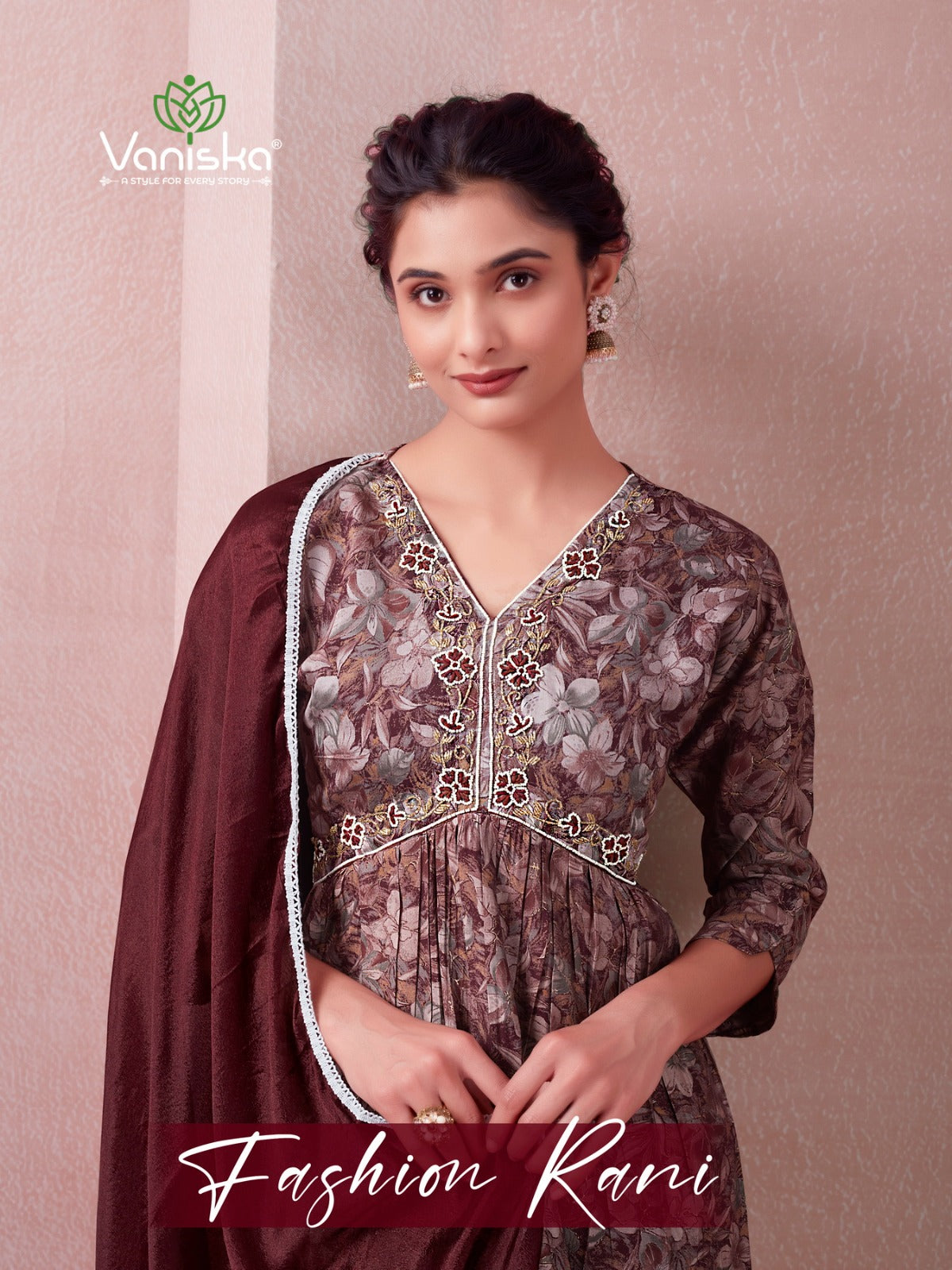 Fashion Rani Vaniska Colour Pix Modal Chanderi Readymade Anarkali Suits Supplier Gujarat