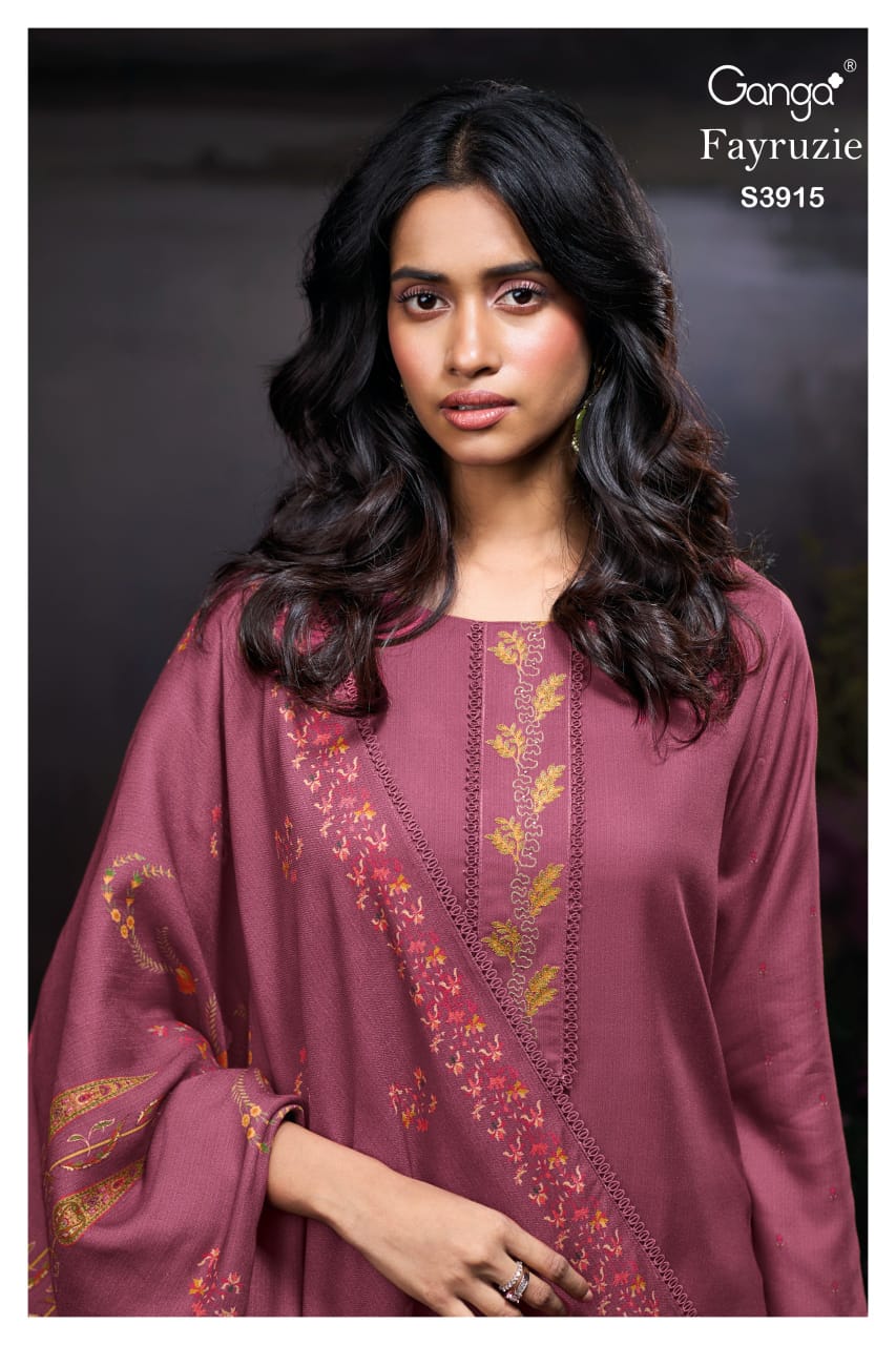 Fayruzie 3915 Ganga Pashmina Suits Exporter Gujarat