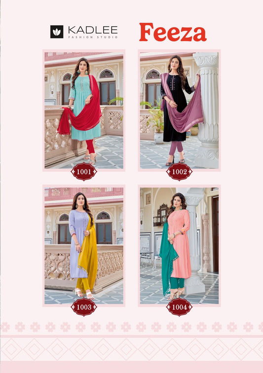 Feeza Wooglee Rayon Readymade Pant Style Suits Supplier Gujarat