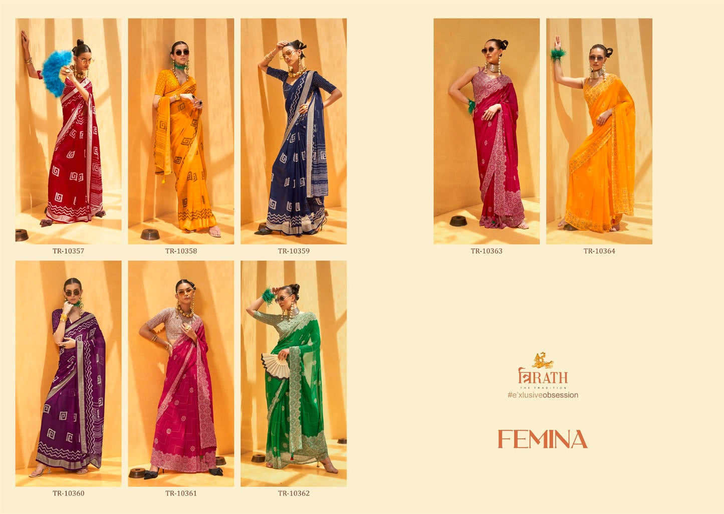 Femina Trirath Georgette Sarees Wholesaler Ahmedabad
