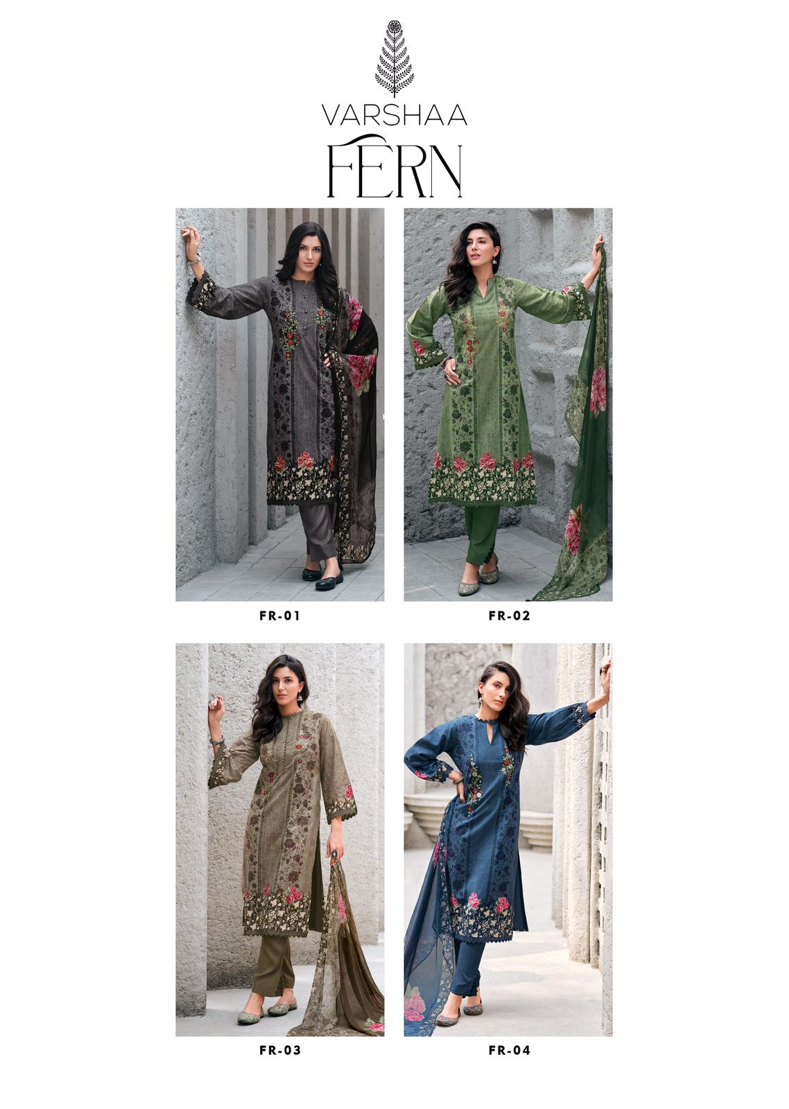 Fern Varsha Fashions Cotton Pant Style Suits Wholesale Price