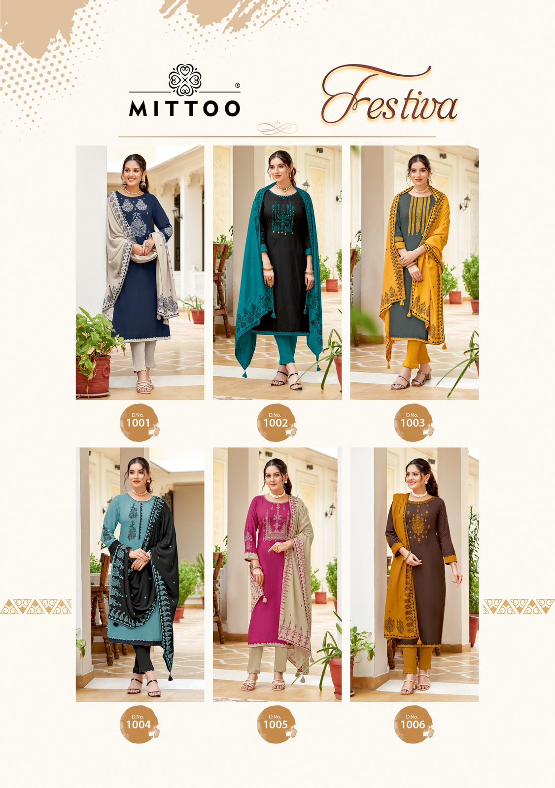 Festiva Mittoo Rayon Readymade Pant Style Suits Exporter Gujarat