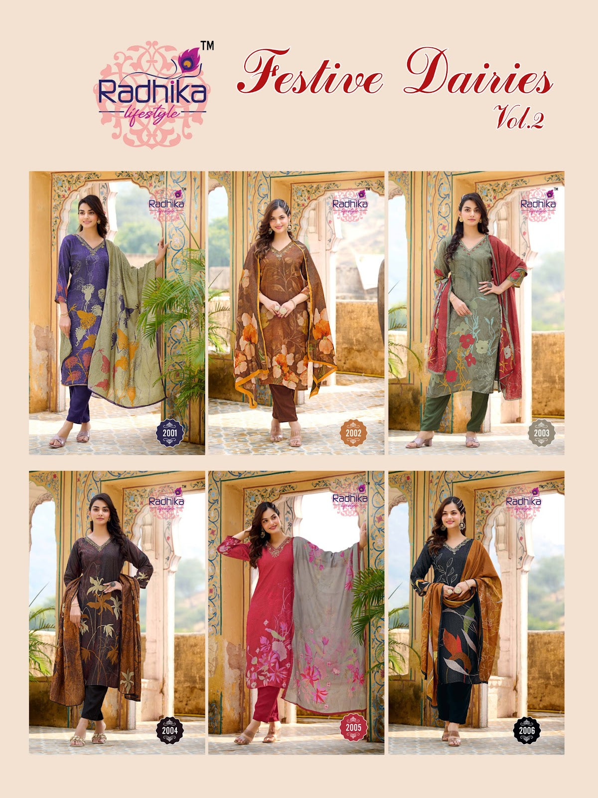 Festive Diaries Vol 2 Radhika Lifestyle Muslin Readymade Pant Style Suits Wholesale Price