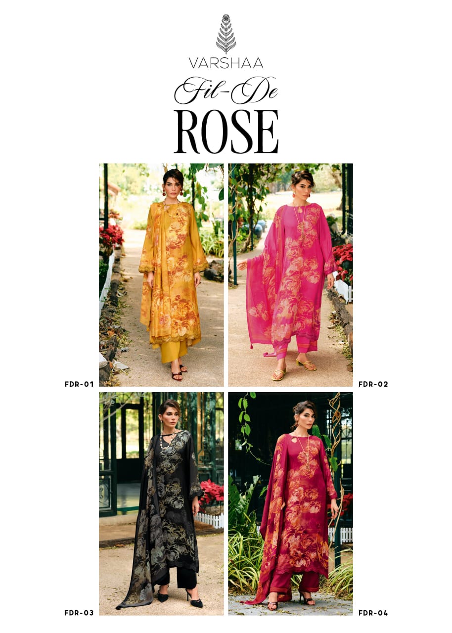 Fil De Rose Varshaa Viscose Plazzo Style Suits Supplier India