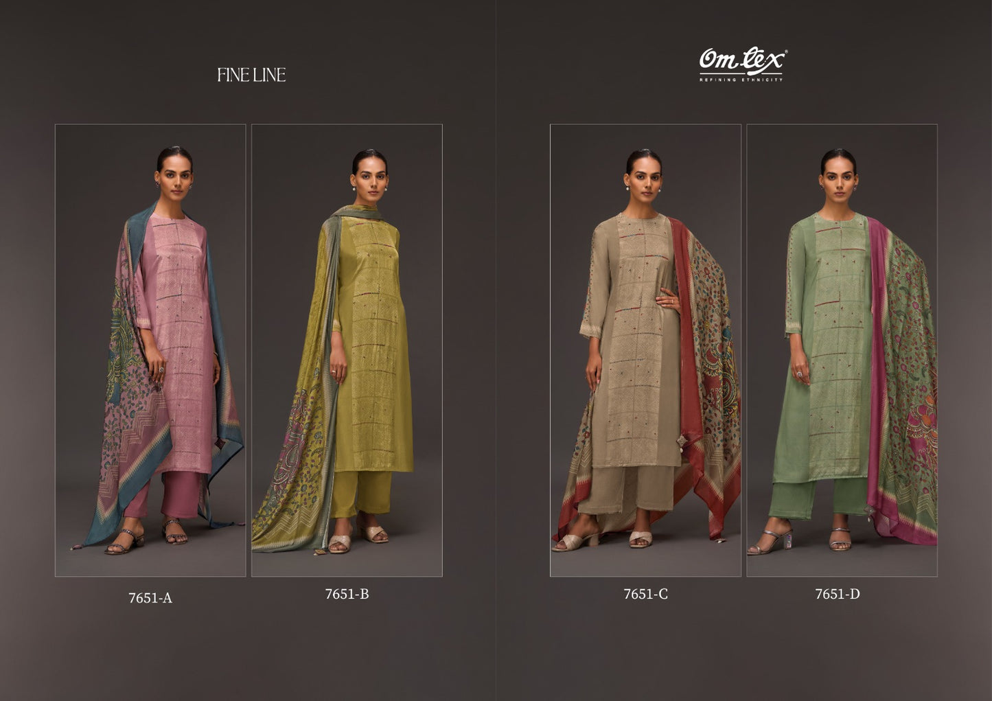 Fineline Omtex Plazzo Style Suits Exporter Ahmedabad