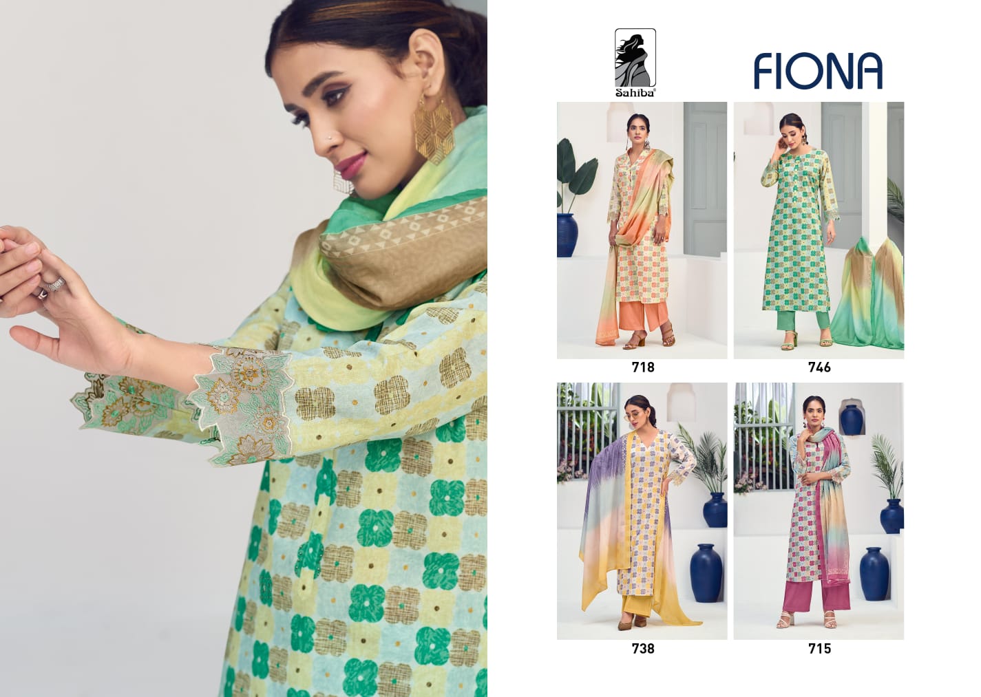 Fiona Sahiba Lawn Cotton Pant Style Suits