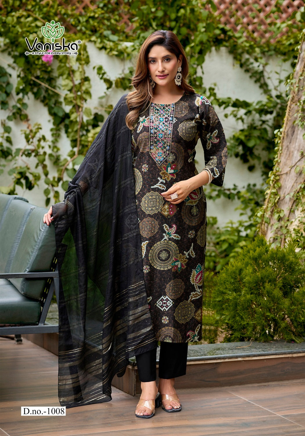 Fiona Vaniska Vertican Readymade Pant Style Suits Supplier