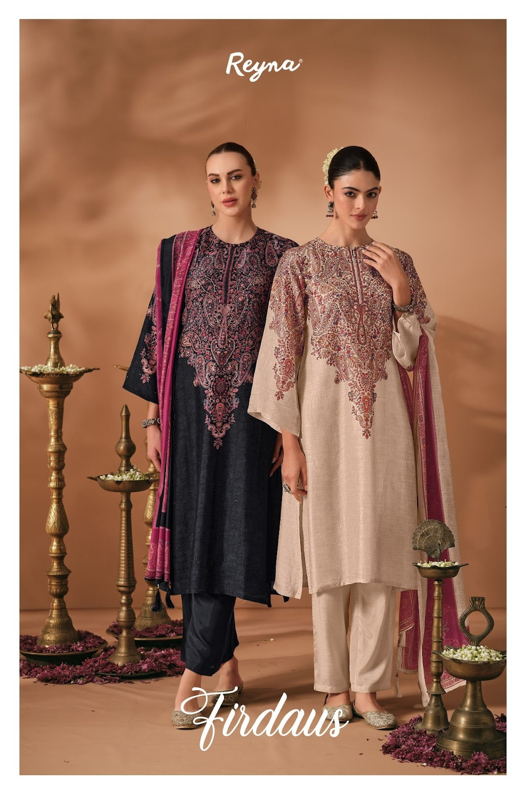 Firdaus Reyna Raw Silk Pant Style Suits Exporter Ahmedabad