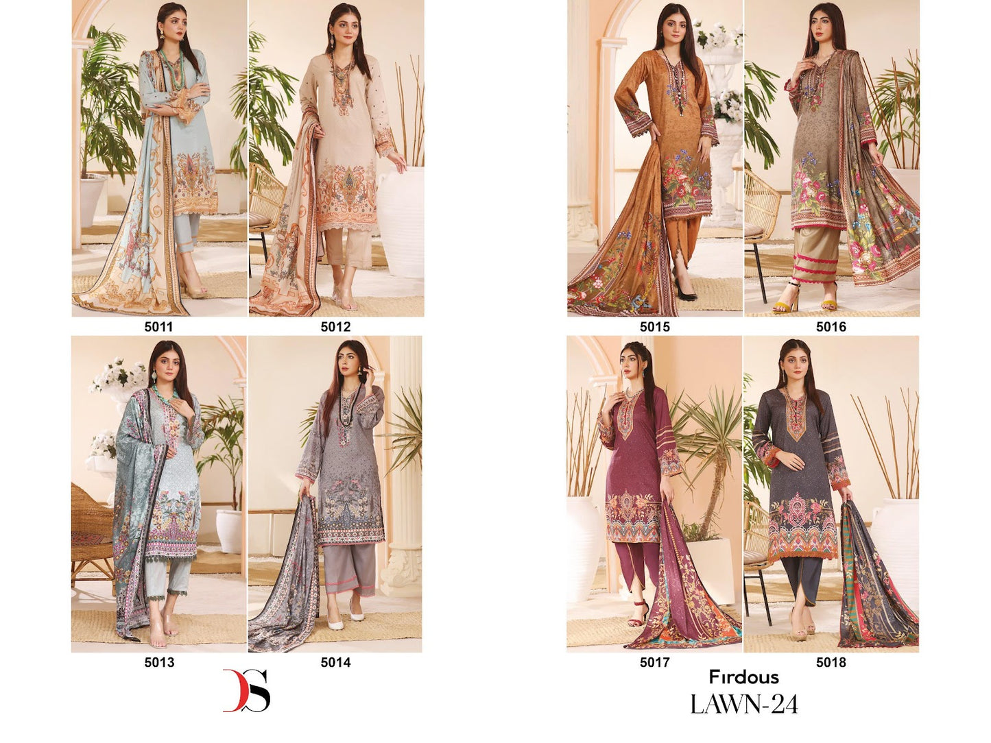 Firdous Lawn 24 Deepsy Cotton Pakistani Salwar Suits