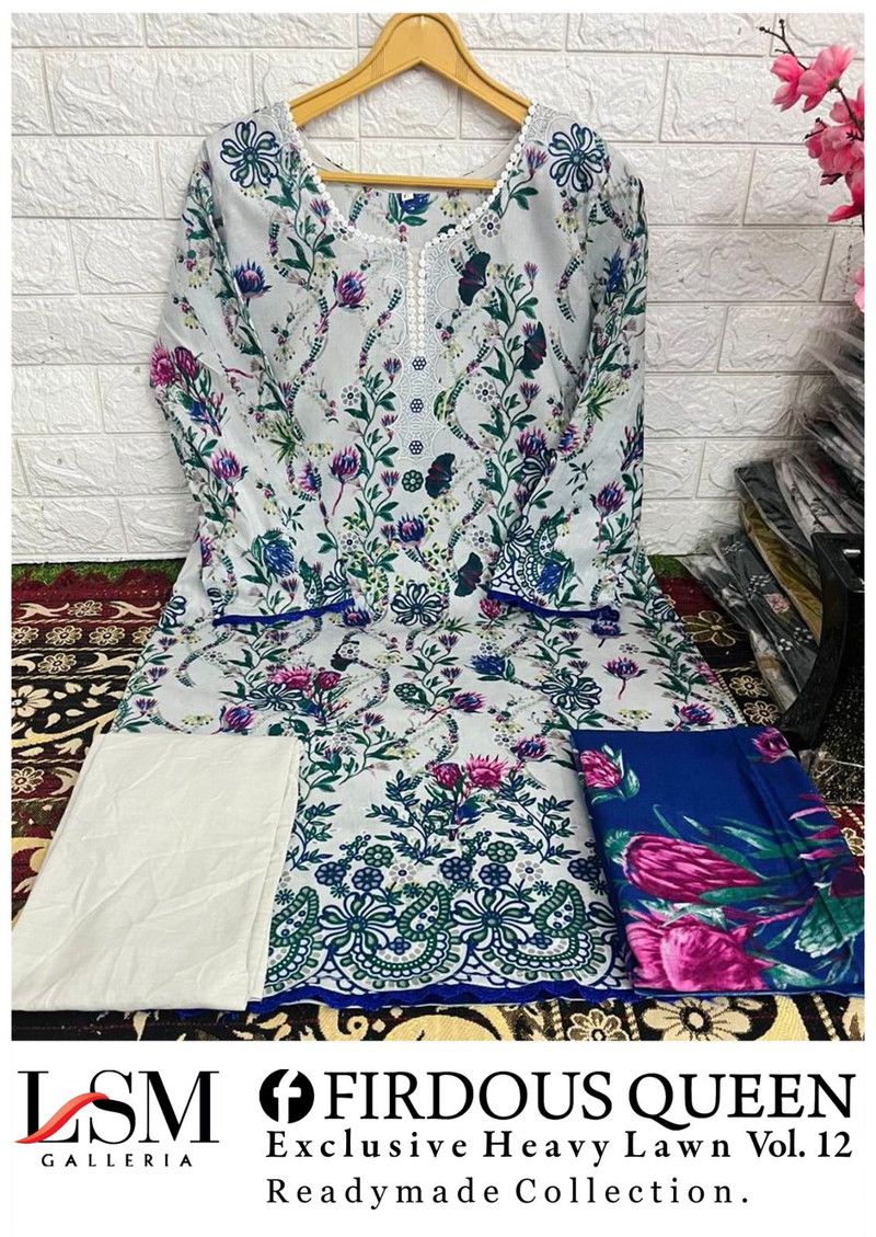 Firdous Queen Heavy Lawn Vol 12 Lsm Galleria Karachi Readymade Suits Wholesaler Ahmedabad