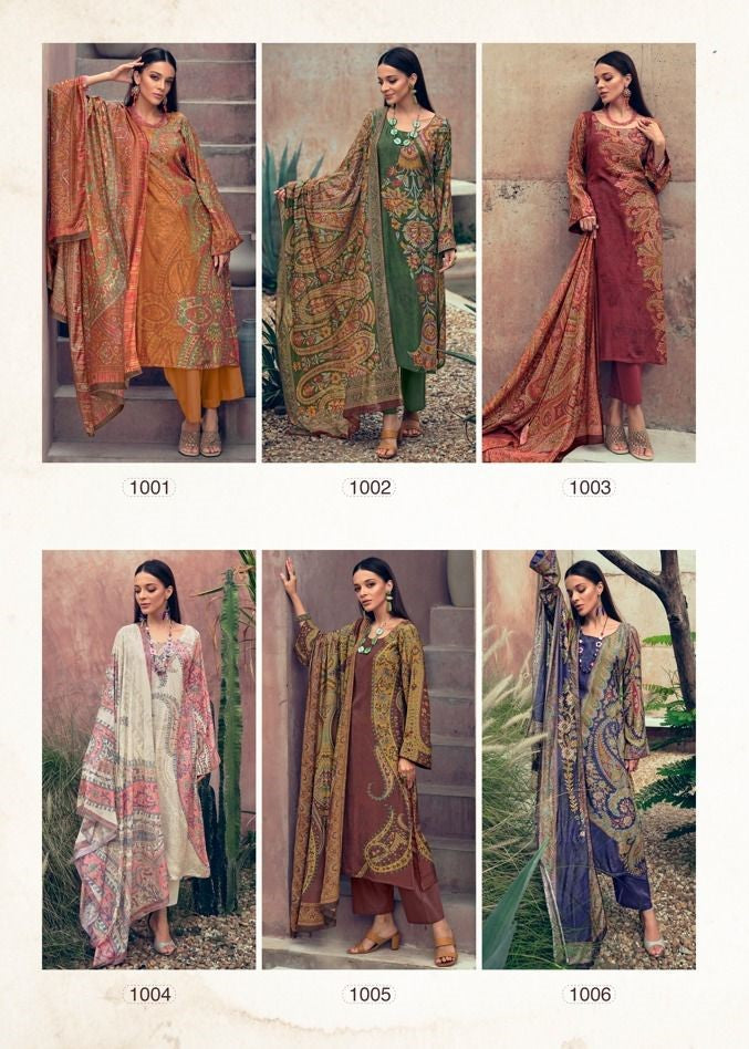 Firuza Yesfab Silk Plazzo Style Suits