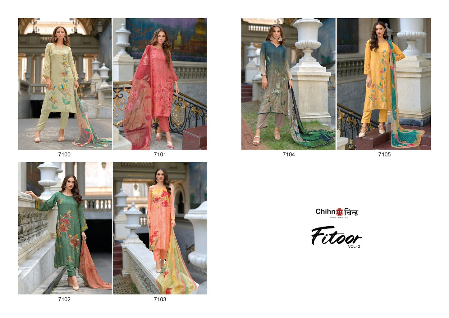 Fitoor Vol 2 Chihn Viscose Muslin Pant Style Suits