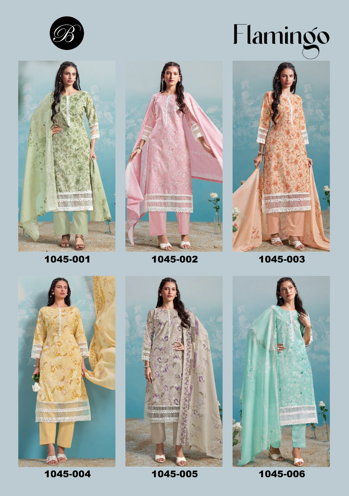 Flamingo Belliza Designer Studio Cotton Karachi Salwar Suits Manufacturer India